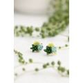 Green and Blue Succulent Stud Earrings