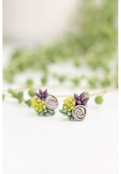Succulent Stud Earrings