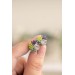 Green, Purple, and Gray Succulent Stud Earrings