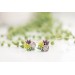 Green, Purple, and Gray Succulent Stud Earrings