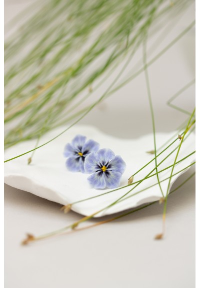 Сute blue flowers earrings, Stud Earrings Hypoallergenic Unique Dainty Flower Earrings on Stainless Steel Posts