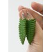 Fern leaf dangle earrings, made from polymer clay, by EtenIren