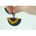 Yellow and Blue Sunflower Dangle Earrings. Handmade Unique Sunflowers Jewelry