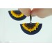 Yellow and Blue Sunflower Dangle Earrings. Handmade Unique Sunflowers Jewelry