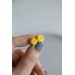 Simple yellow stud earrings, small yellow rose stud earrings Titanium Earrings, Hypoallergenic posts, nice gift for mom, bridesmaid, made from polymer clay, minimalist Ranunculus earrings