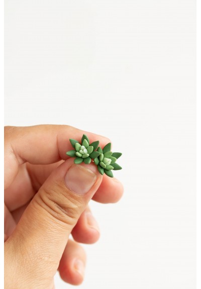 Green Hypoallergenic Succulent Studs