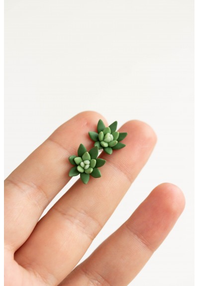 Green Hypoallergenic Succulent Studs